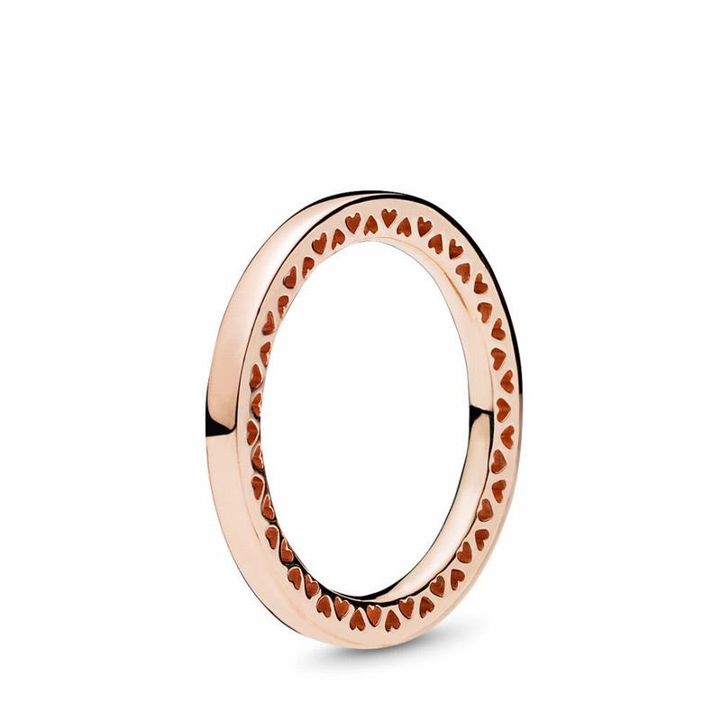 Pandora Rose™ Classic Hearts Stackable Ring Sale NZ (489307-HRF)